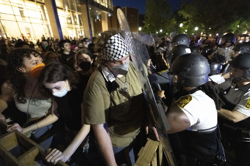 美国高校亲巴勒斯坦抗议活动持续